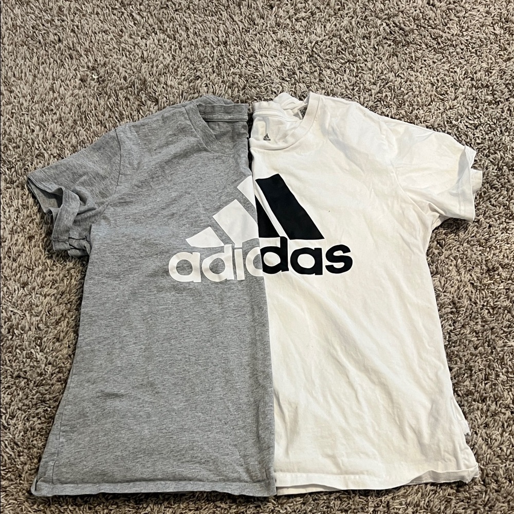Adidas Womens Short Sleeve Tees in Gray and White